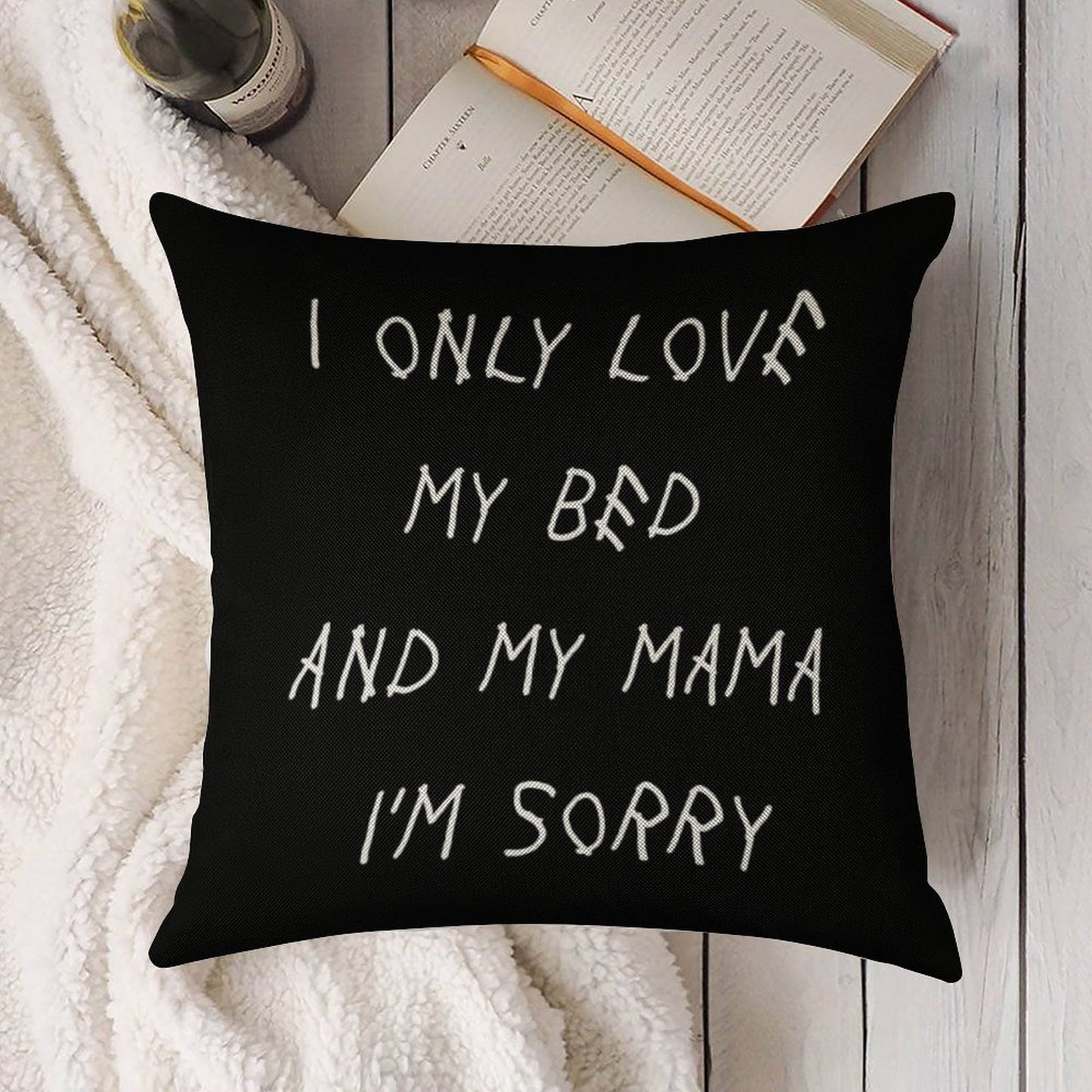 I Only Love My Bed And My Mama I'm Sorry Drake Lyrics God's Plan Linen Throw Pillow Cover