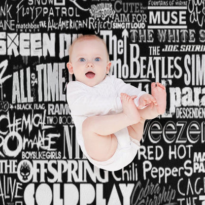 Band Name Collage Throw Blanket