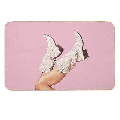 These Boots - Glitter Pink II Bath Mat