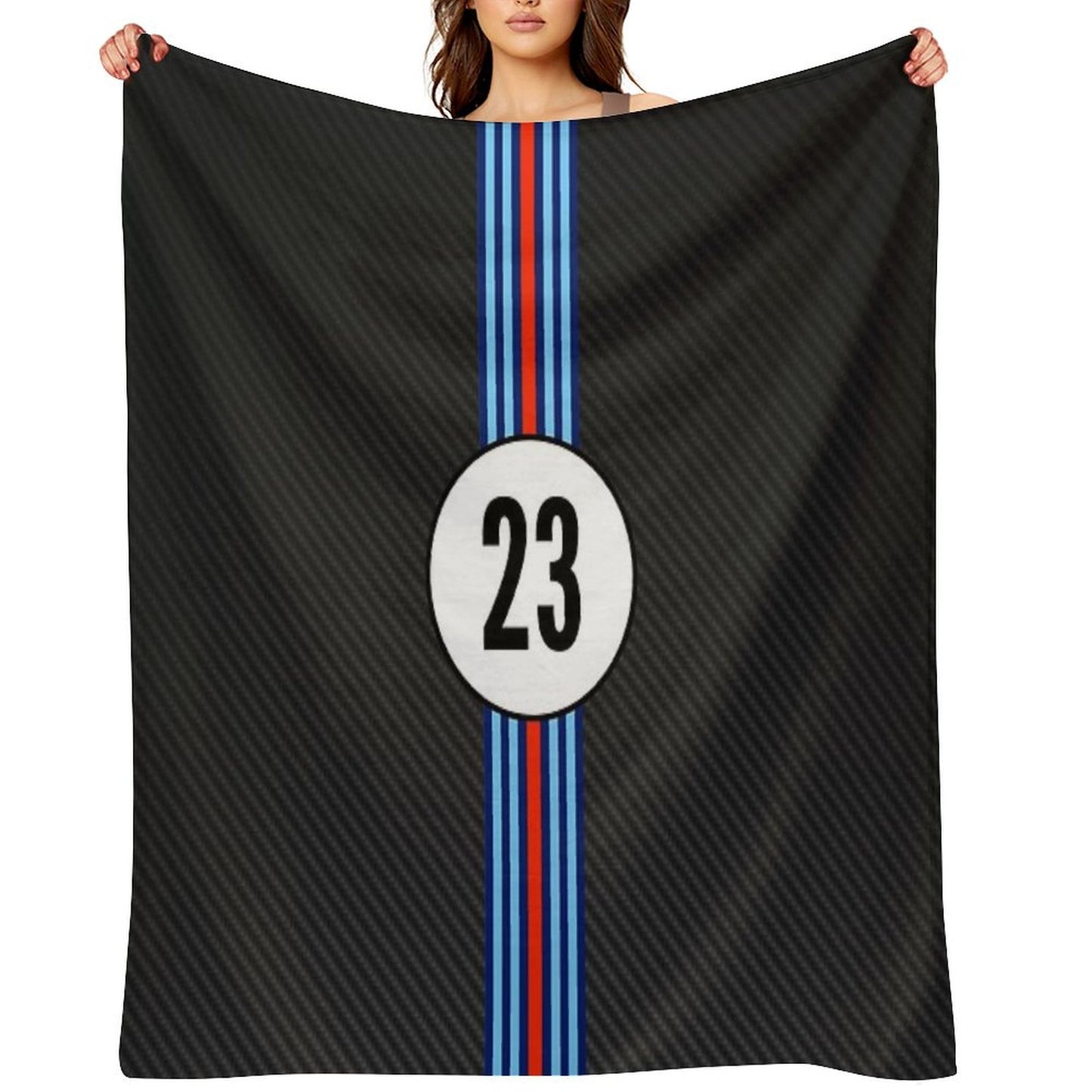 Racing Stripes Carbon Background 23 Throw Blanket