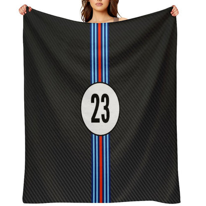 Racing Stripes Carbon Background 23 Throw Blanket