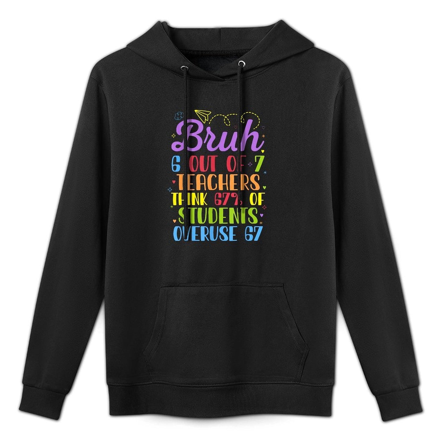 Funny 67 Teacher Bruh Teacher 6 7 Funny Overuse 67 Layering Staple Hoodie