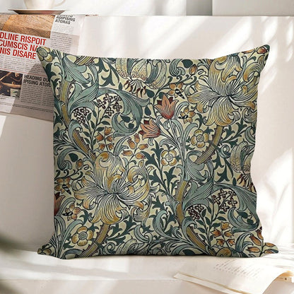 William Morris - Floral Design Linen Throw Pillow Cover