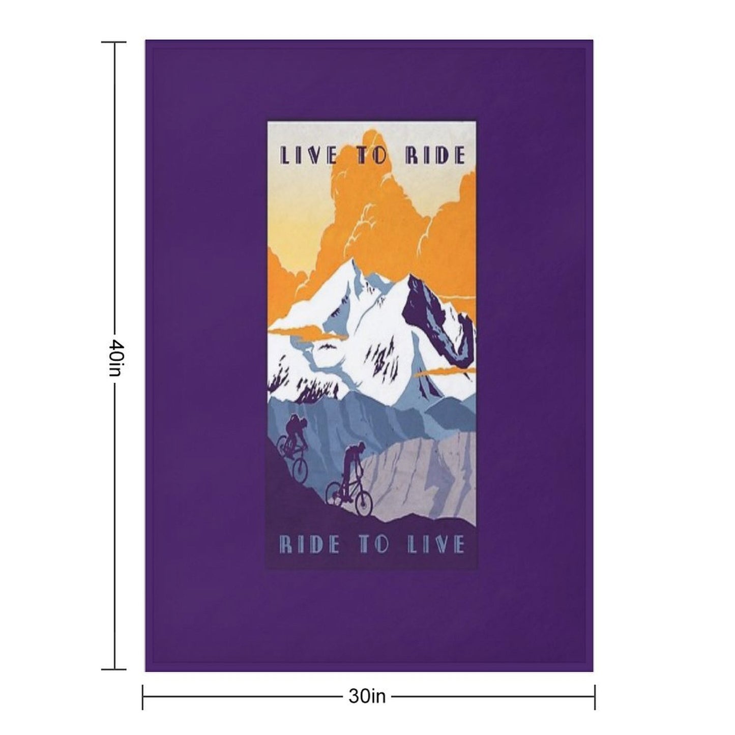 Live to Ride, Ride to Live Retro Cycling Poster Throw Blanket