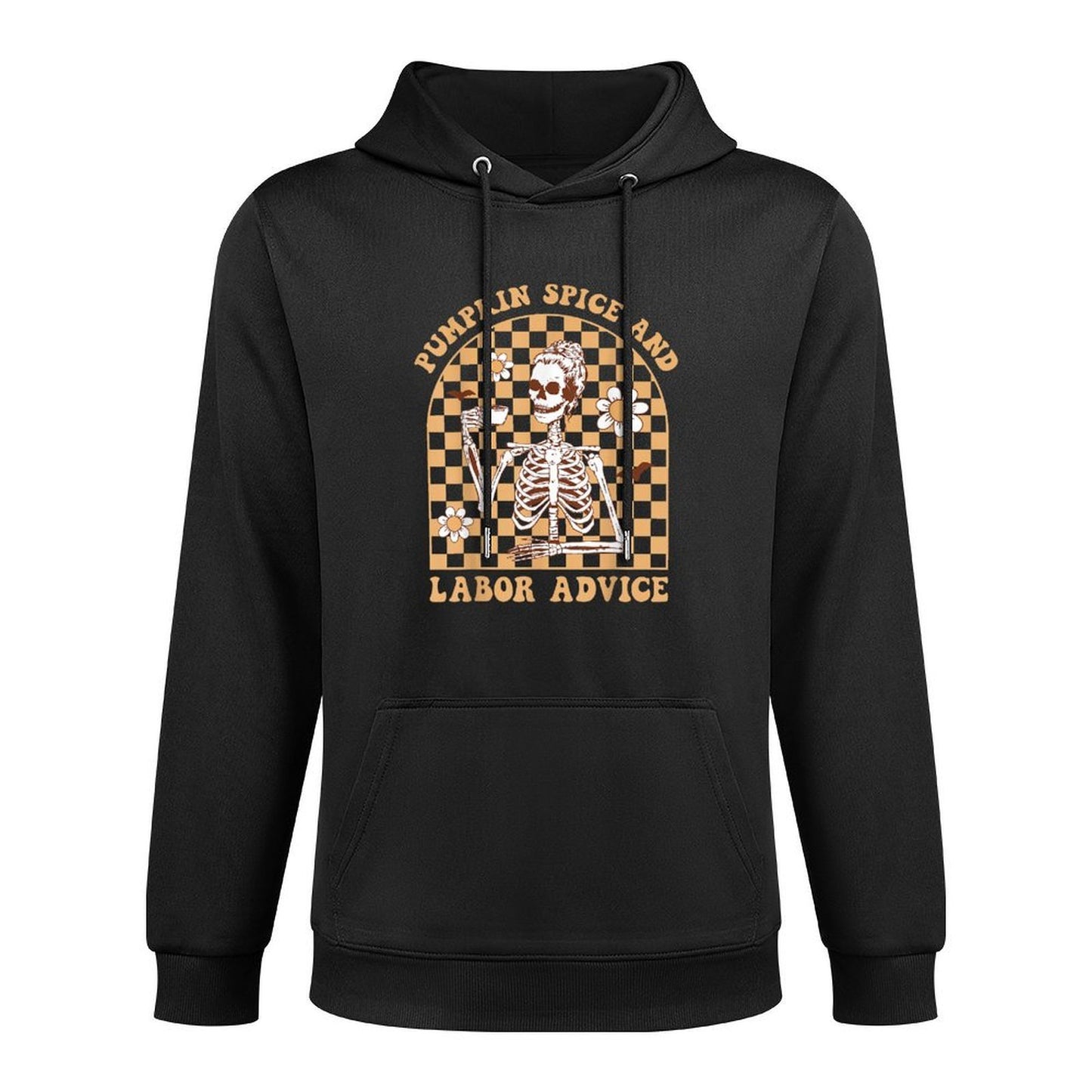Pumpkin Spice  Labor Advice Skeleton Midwife Fall Halloween Casual Wear Hoodie