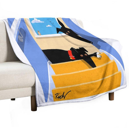 The Hounds at The Top of The Stairs Throw Blanket