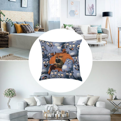 Grizzy And The Lemmings Linen Throw Pillow Cover
