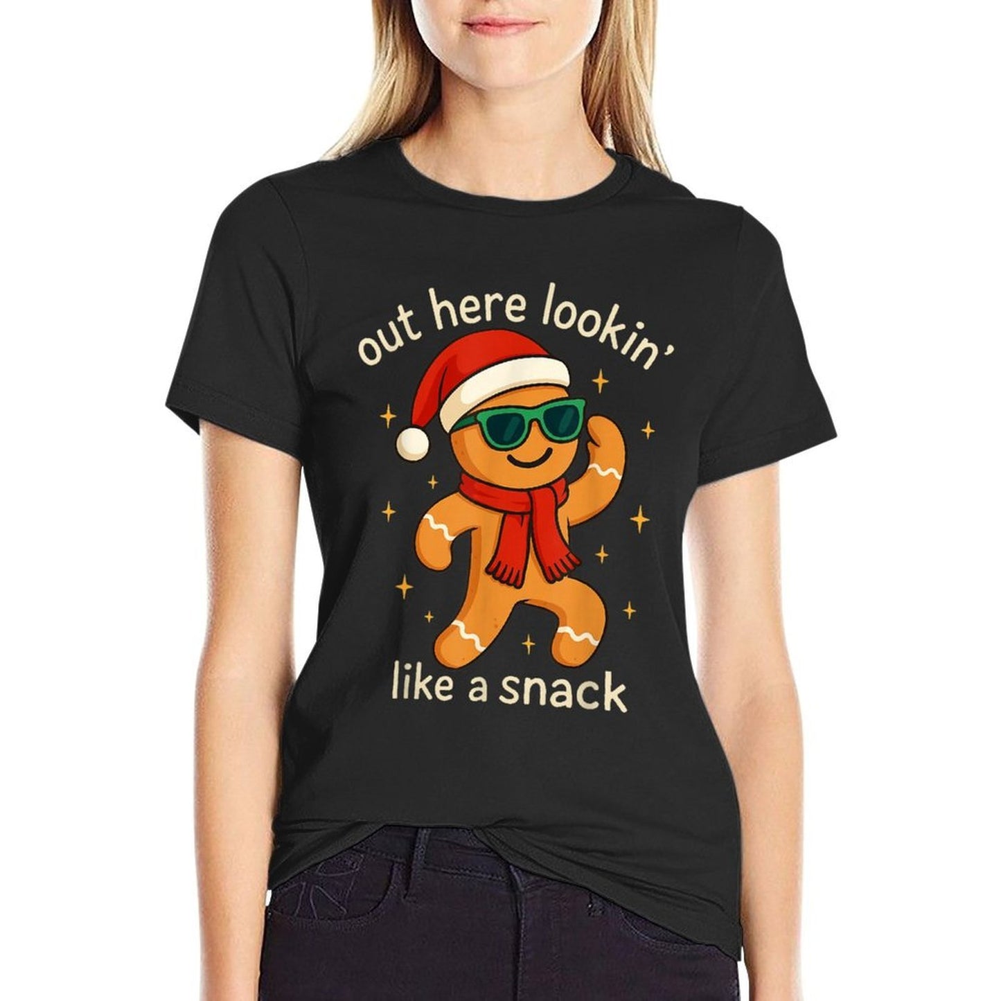 Funny Gingerbread Christmas Snack Cookies Boys Kids Toddler  Polyester Blend T-Shirt