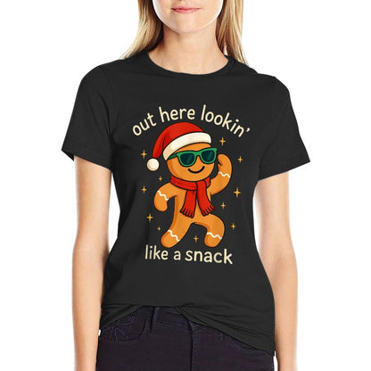 Funny Gingerbread Christmas Snack Cookies Boys Kids Toddler  Polyester Blend T-Shirt