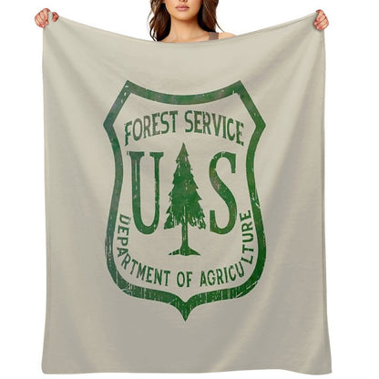 Forest Service Vintage Green Emblem Throw Blanket