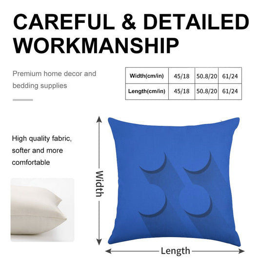 Blue Brick Linen Throw Pillow Cover