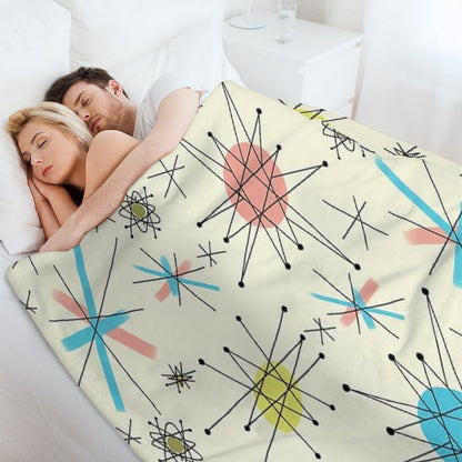 1950's Atomic Starburst Throw Blanket
