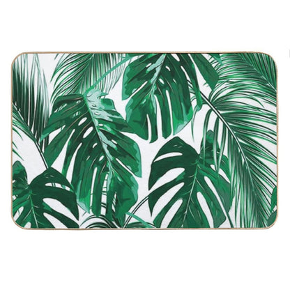 Tropical Leaves - Palm Tree Leaf - Hawaiian Bath Mat