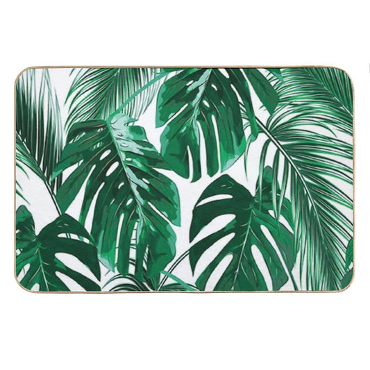 Tropical Leaves - Palm Tree Leaf - Hawaiian Bath Mat