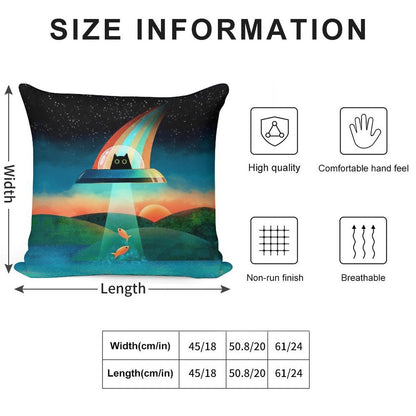 The Purrfect Alien Soft Hidden Zipper Throw Pillow