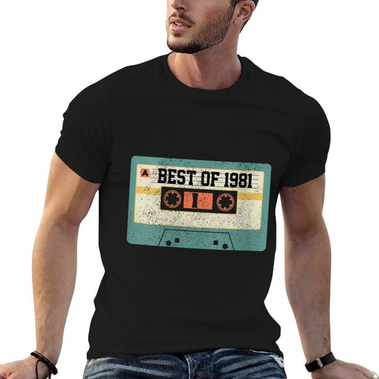 Womens Best Of 1981 Vintage Retro Cassette Funny 40th Birthday Gift  Polyester Blend T-Shirt