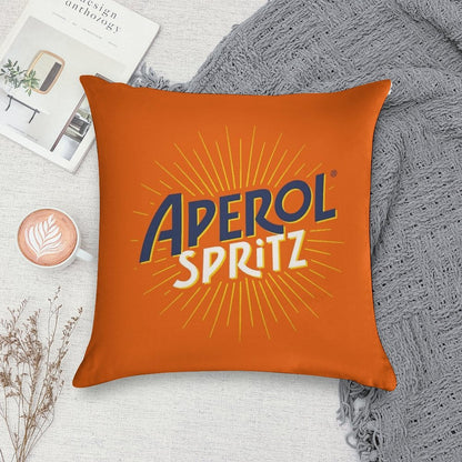 Aperol Spritz Orange Soft Shrink-Resistant Throw Pillow