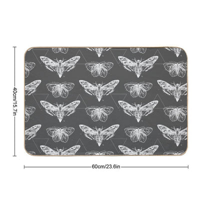 Geometric Moths - Inverted  Easy To Clean Bath Mat