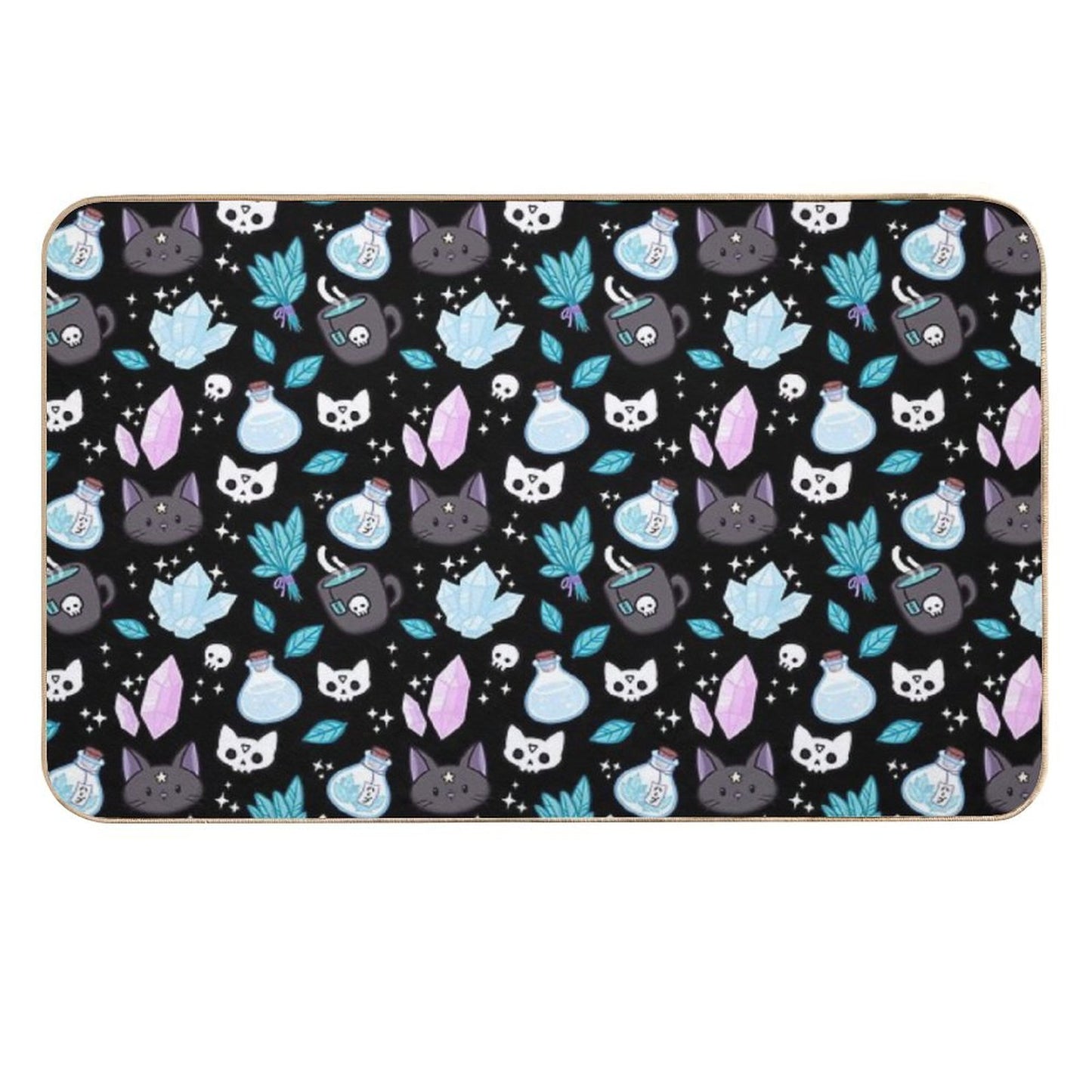 Herb Witch  Black  Nikury  Absorbent Bath Mat