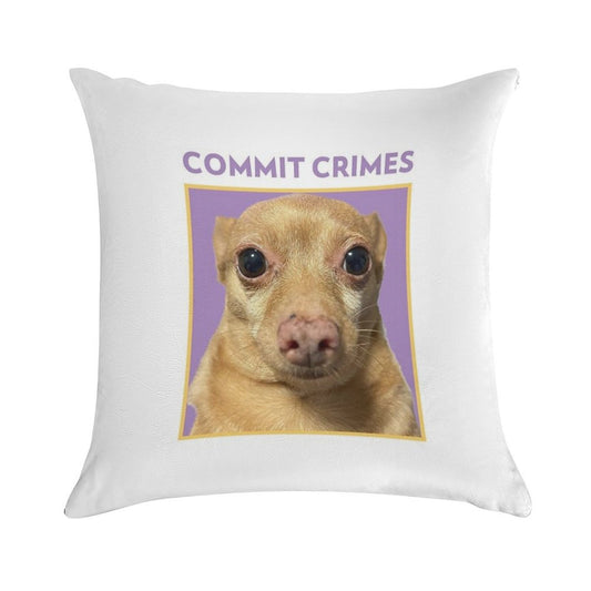Crime Mouse Soft Short Plush Fabric Throw Pillow