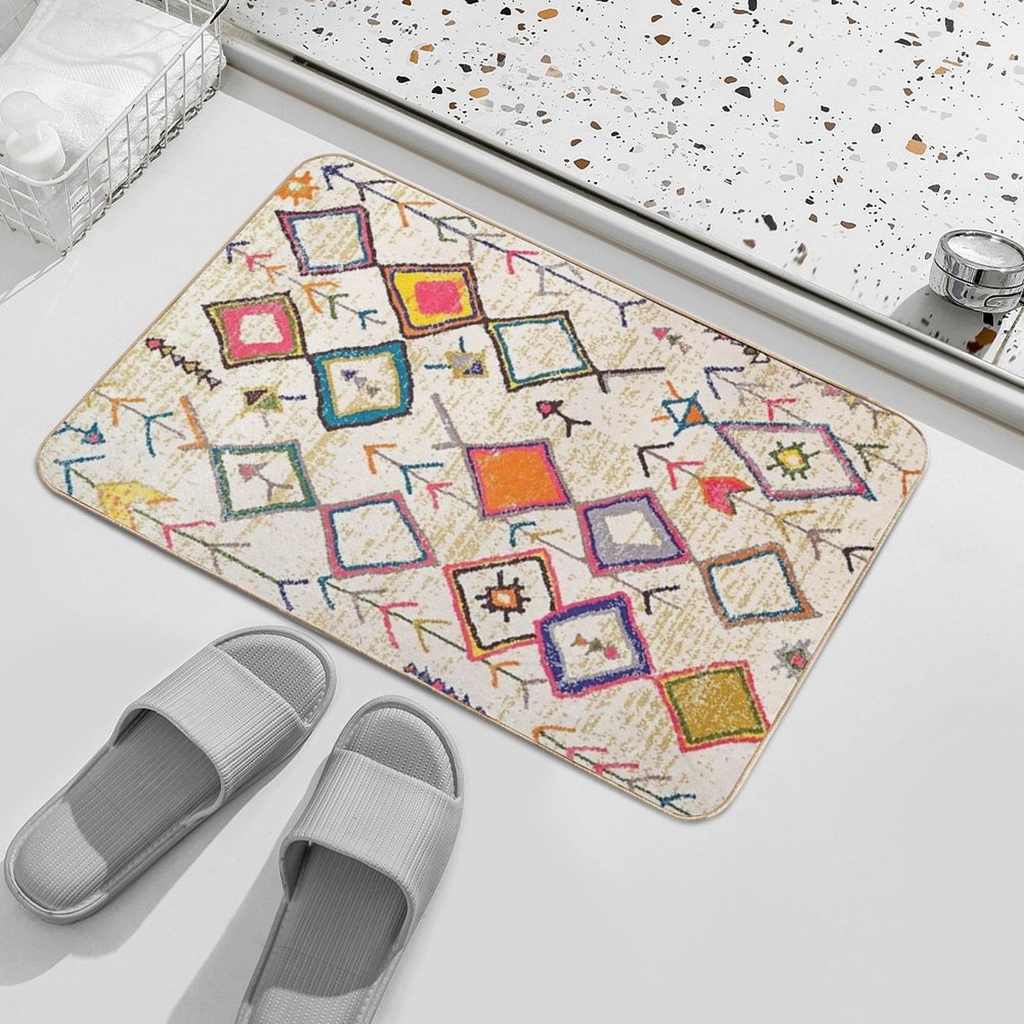 Moroccan Traditional Rug Style Bath Mat