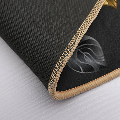 Background with Gold And Black Branches Bath Mat