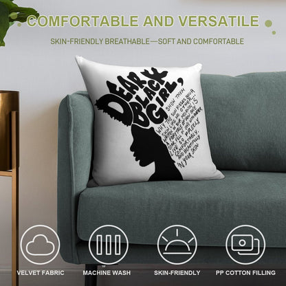 Dear Black Girl Soft Anti-Pilling Throw Pillow
