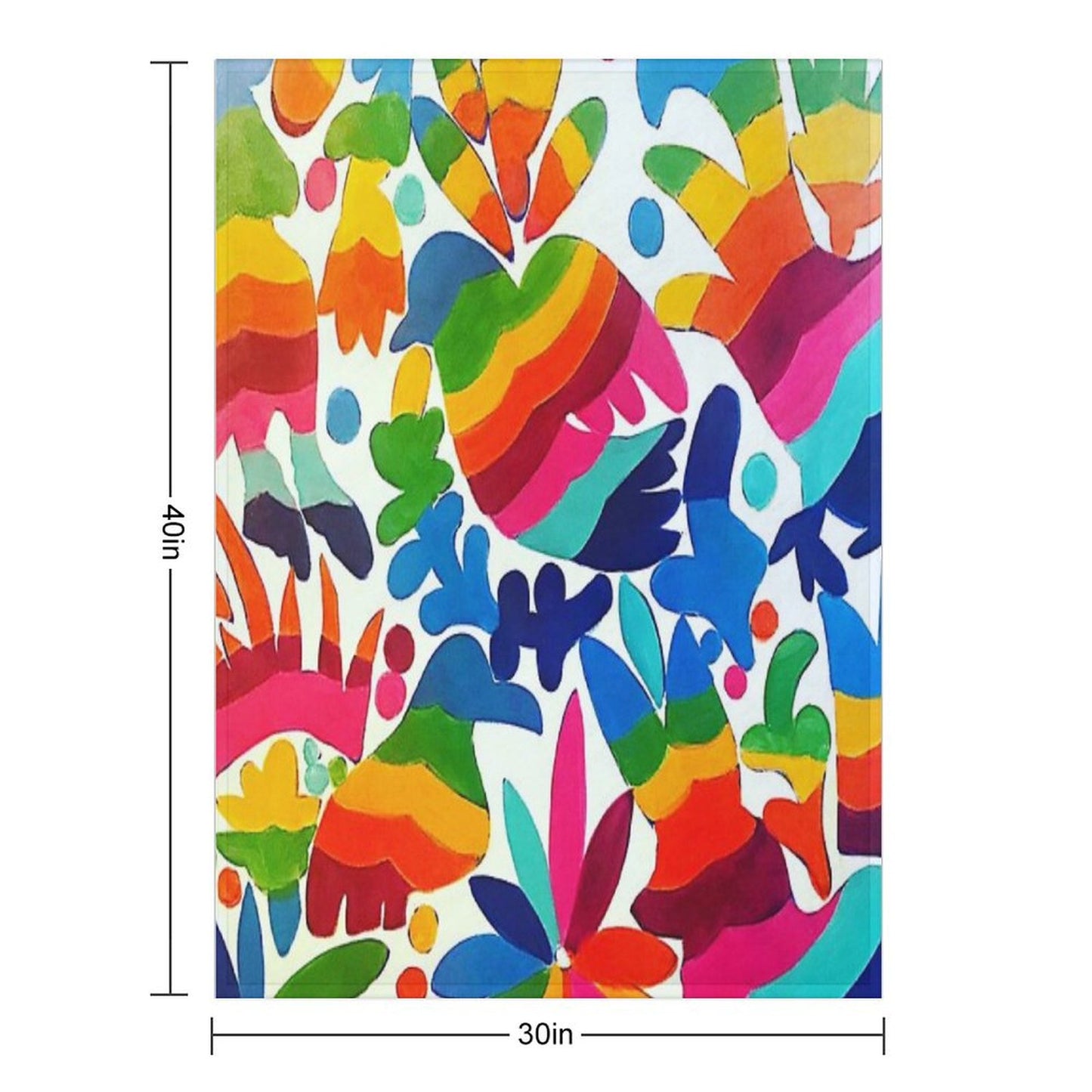 Mexican Otomi Colors Throw Blanket