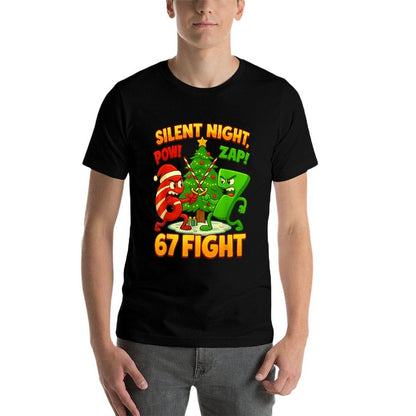 Silent Night 67 Fight Funny Christmas Six Seven  Relaxed-fit T-Shirt