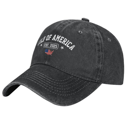 Gulf Of US America Est 2025 Vintage USA American Flag Men Baseball Cap