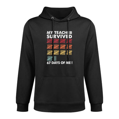 My Teacher Survived 67 Days of Me School Funny Kids Costume Shape Retention Hoodie