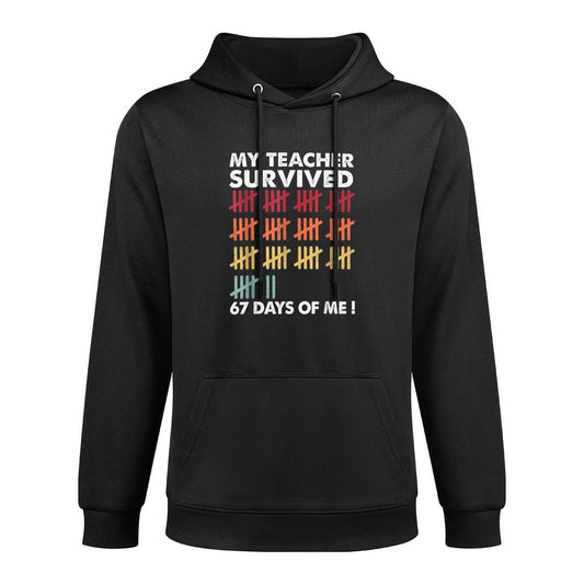 My Teacher Survived 67 Days of Me School Funny Kids Costume Shape Retention Hoodie