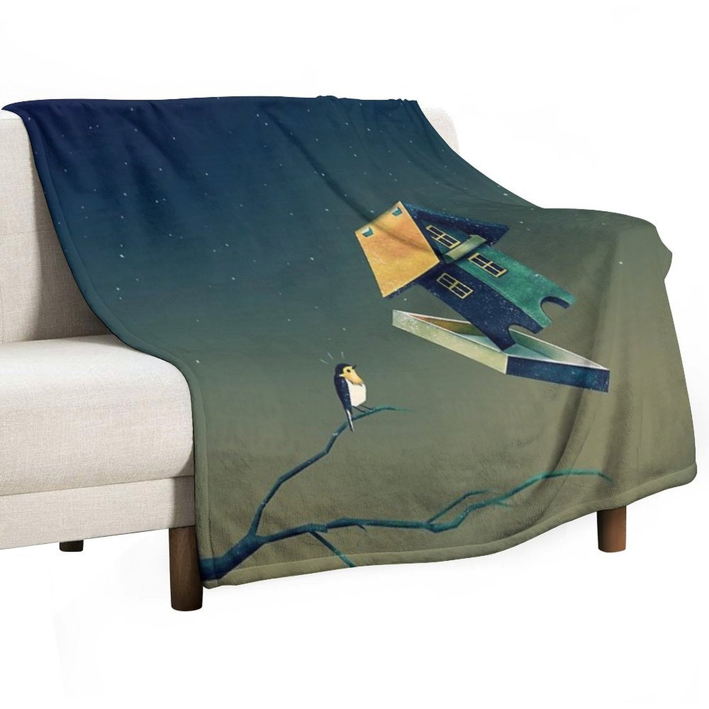 Flying Bird...house Throw Blanket
