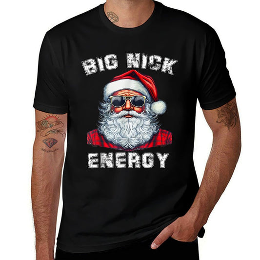 Big Nick Energy Funny Santa Christmas  Cotton T-Shirt