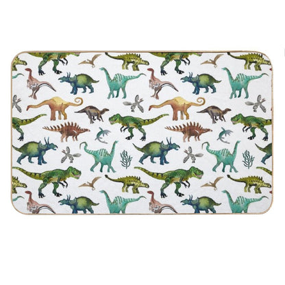Dino-Mite Dreams for Kids  Trendy Dinosaur Pattern  Unique Gift Idea. Bath Mat