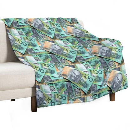 Australian $100 Notes Throw Blanket