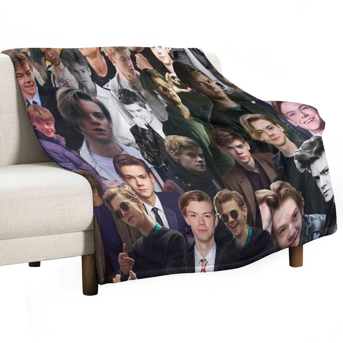 Thomas Brodie-Sangster Collage Throw Blanket