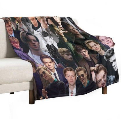 Thomas Brodie-Sangster Collage Throw Blanket