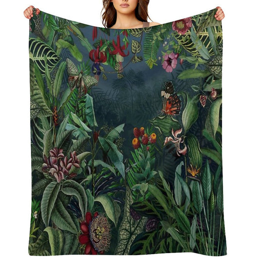 Midnight Rainforest I Throw Blanket