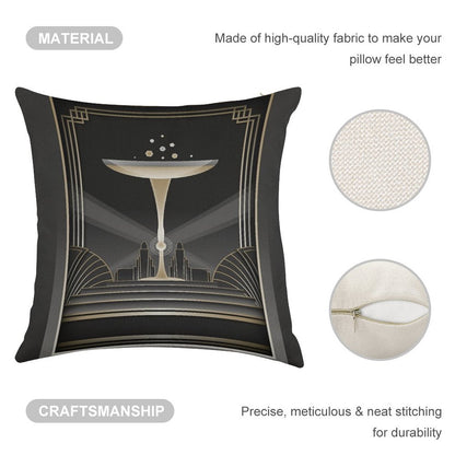 Art Deco Design VI Linen Throw Pillow Cover
