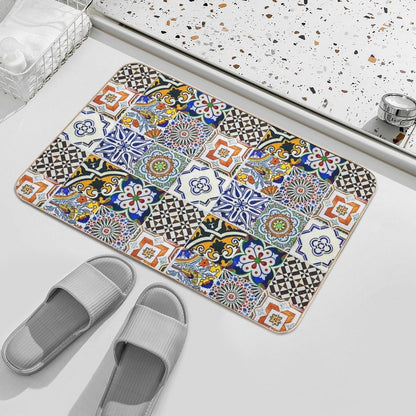 Colorful Portuguese Tile Bath Mat
