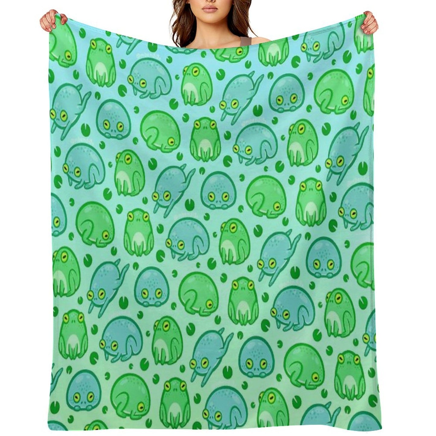 Friendly Frogs Throw Blanket