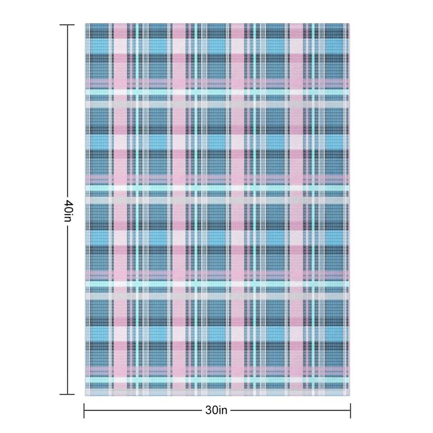 Trans Flag Pink, Blue And White Check Pattern Throw Blanket