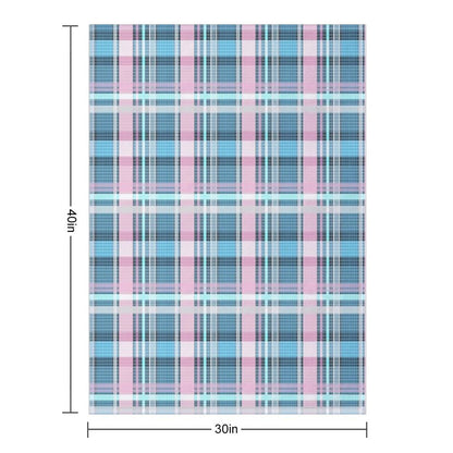 Trans Flag Pink, Blue And White Check Pattern Throw Blanket