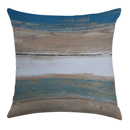 Beach Decor Five Stripes Linen Throw Pillow Cover