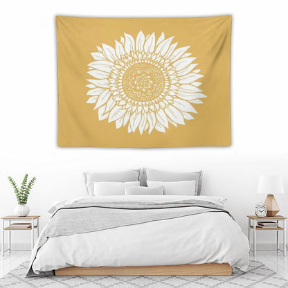Yellow Flower Drawing Tapestry Tapestry