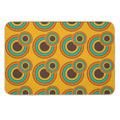 1970's Retro Circles  Vintage 70s Seventies Pattern Bath Mat