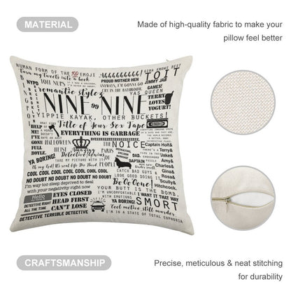 Brooklyn Nine Nine Memorable Quotes Linen Throw Pillow Cover