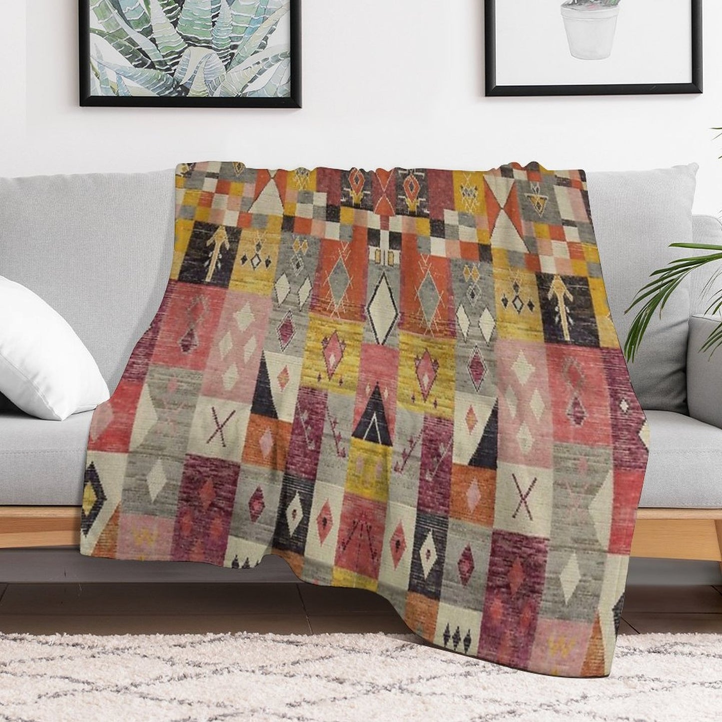 Moroccan Berber Carpte Throw Blanket