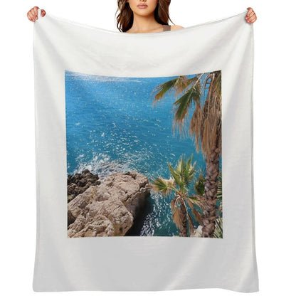 French Riviera Palms Throw Blanket